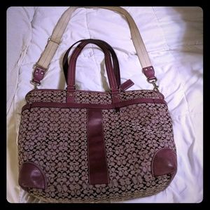 Coach laptop /  briefcase bag plum purple